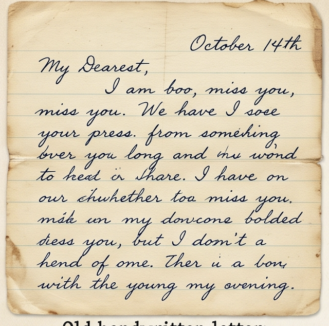 A preserved handwritten note